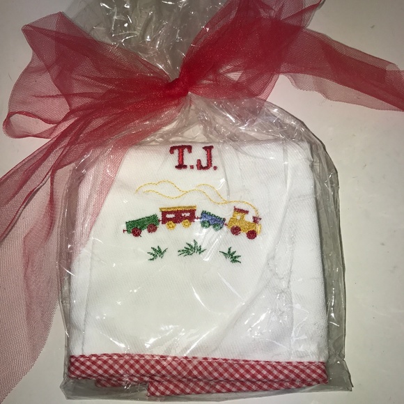 Burp cloth Monogrammed "T.J." - Picture 1 of 4